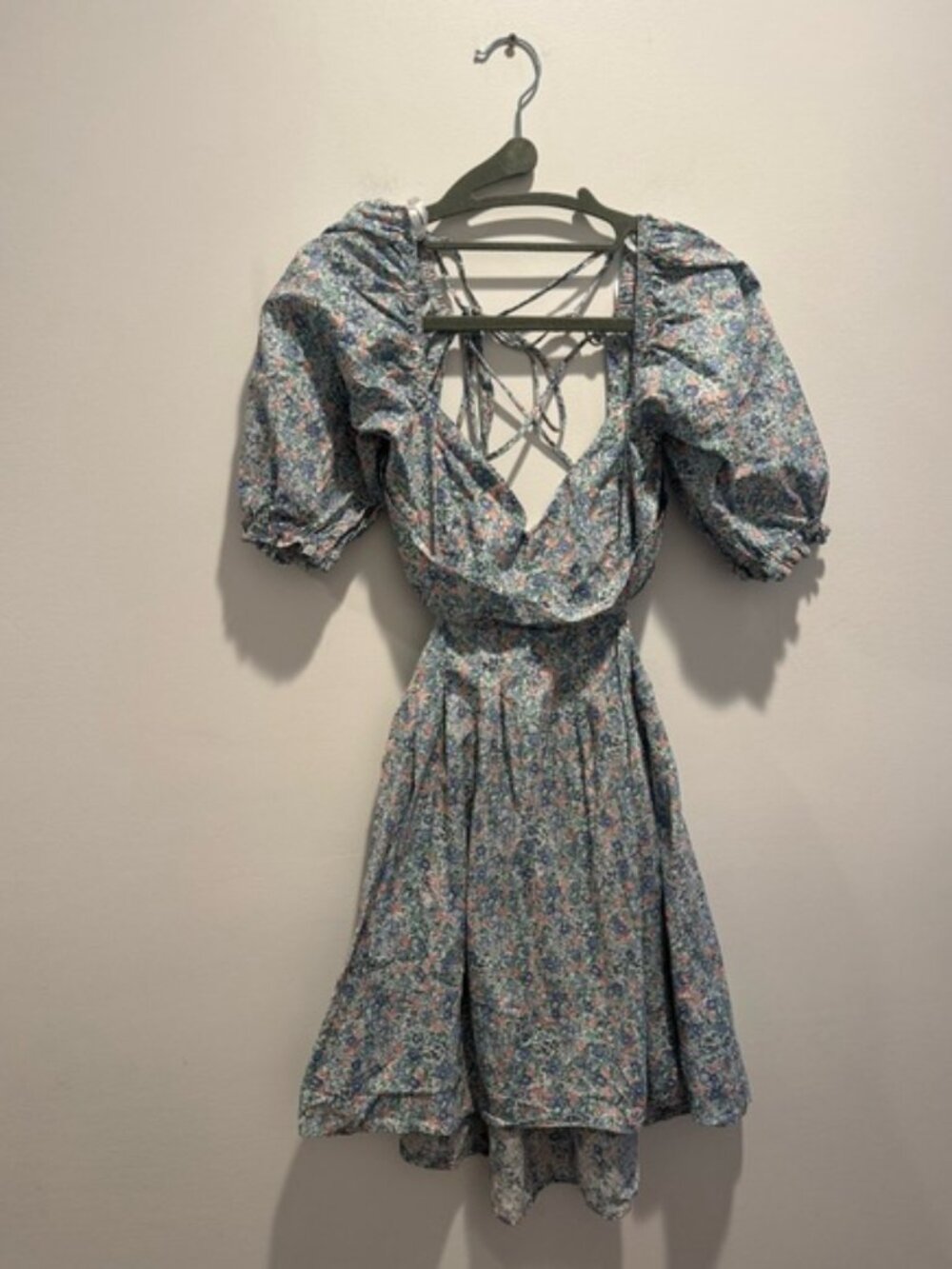 Altar'd State Floral Puff Sleeve Mini Dress